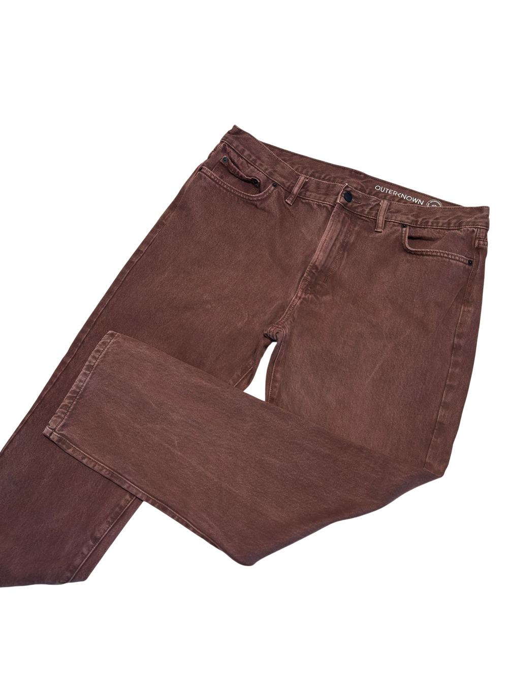 Outerknown SEA Jeans Men 36x30 Drifter Tapered Organic Cotton 5 Pocket Brown Red